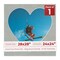 Light Grey Suede Mat Board for 28x28 Frames - Heart Opening for 24x24 Photos